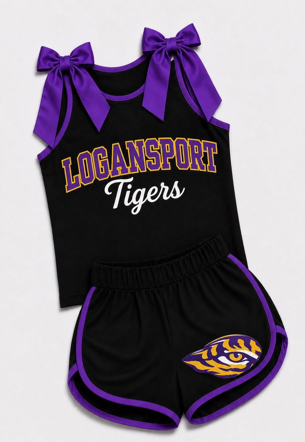 Bowtie Tank & Shorts Cheer Set