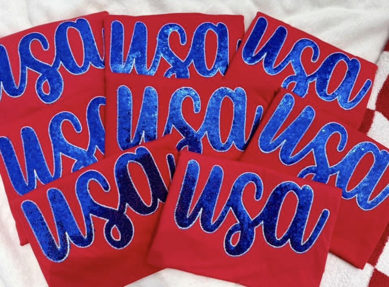 Red Sequin USA Tee