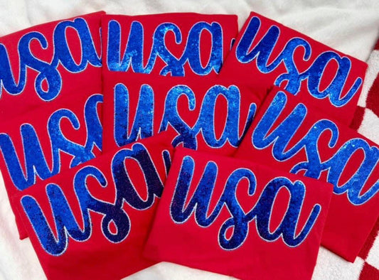 Red Sequin USA Tee