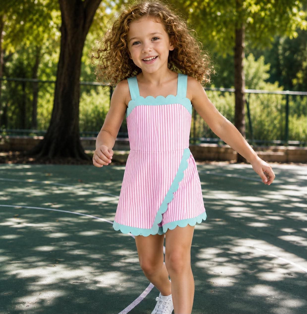 Scalloped Yoga Romper